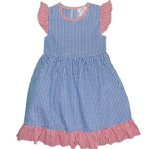 CLEARANCE Seersucker Dress in Red White and Blue